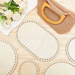 Flat Round & Oval Wood Knitting Crochet Bottoms&nbsp;DIY-FG0005-02