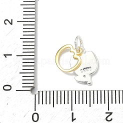 925 Sterling Silver Black Enamel Smiling Face Flower Charms&nbsp;STER-A051-02A