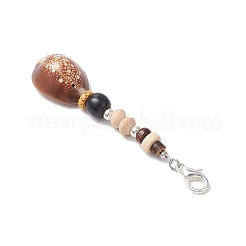 Natural Coconut & Shell & Lava Rock & Wood Beads Pendant Decorations&nbsp;HJEW-JM03227-01