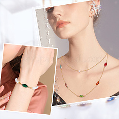 24Pcs 12 Colors Glass Connector Charms&nbsp;GLAA-GA0001-28