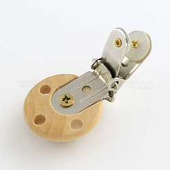 Wooden Pacifier Holder Clip with Iron Clasp&nbsp;WOOD-R241-39