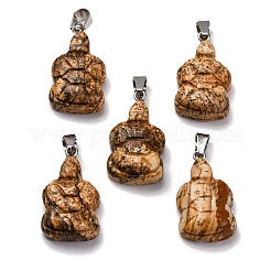 Natural Picture Jasper Pendants&nbsp;G-B127-06P-08