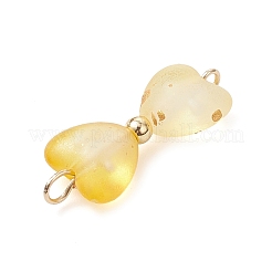7Pcs 7 Colors Frosted Transparent Acrylic Double Heart Connector Charms&nbsp;PALLOY-JF04508
