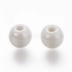 Glazed Porcelain Round Beads&nbsp;X-PORC-S489-6mm-01