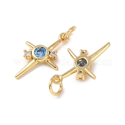 Brass Micro Pave Cubic Zirconia Pendants&nbsp;KK-C143-43C-G