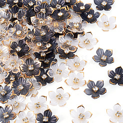 100Pcs 2 Colors Transparent Resin Sakura Flower Bead Caps&nbsp;RESI-TA0005-57