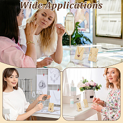 12Pcs Linen Cloth Rectangle Slant Back Single Earring Display Stands&nbsp;EDIS-TW0001-01