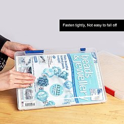 3Pcs 3 Colors Portable Transparent Plastic A4 File Box&nbsp;CON-SZ0001-15