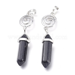 Synthetic Blue Goldstone Pointed Big Pendants&nbsp;G-D0021-01P-15