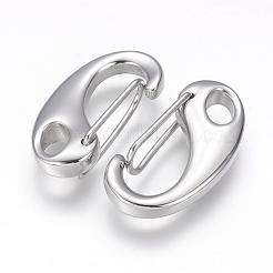 Tarnish Resistant 304 Stainless Steel Push Gate Snap Keychain Clasp Findings&nbsp;STAS-G143-11A