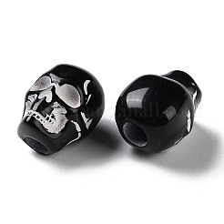 Spray Printed Opaque Acrylic European Beads&nbsp;SACR-P031-35B-01