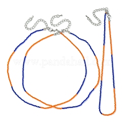 Faceted Rondelle Glass Beaded Necklace for Women&nbsp;NJEW-M208-02C
