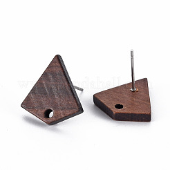 Walnut Wood Stud Earring Findings&nbsp;WOOD-S054-49