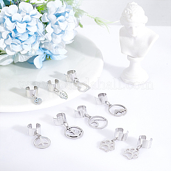 8 Pairs 8 Styles 304 Stainless Steel Cuff Earings&nbsp;EJEW-UN00005
