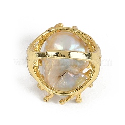 Nuggets Natural Pearl Finger Rings&nbsp;RJEW-P128-07G