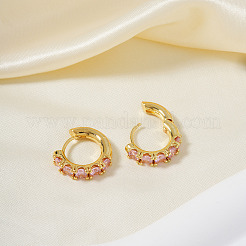 Stylish Brass Cubic Zirconia Hoop Earrings&nbsp;JG4210