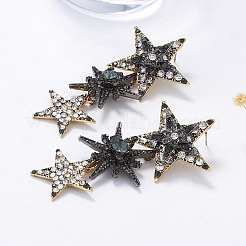 Star Zinc Alloy & Rhinestone Dangle Stud Earrings&nbsp;FS-WGD057C-01