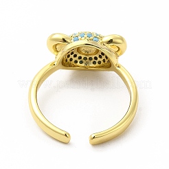 Cubic Zirconia Bear Open Cuff Ring&nbsp;KK-A180-37G