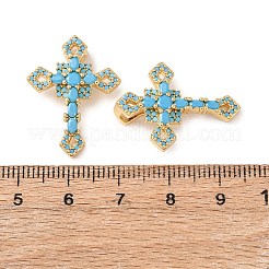 Brass Micro Pave Cubic Zirconia Pendants&nbsp;KK-C143-43B-G