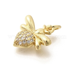 Brass Micro Pave Clear Cubic Zirconia Pendants&nbsp;KK-L225-024G