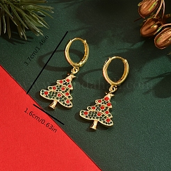 Brass Christmas Tree Hoop Earrings&nbsp;PF9956