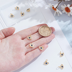 10Pcs Brass Micro Pave Cubic Zirconia Charms&nbsp;KK-ME0001-75
