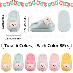48Pcs 6 Colors Opaque Resin Cabochons&nbsp;FIND-SC0020-82