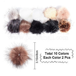 20Pcs 10 Colors Faux Fox Fur Soft Pompom Ball&nbsp;AJEW-GF0006-48