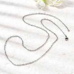 Tarnish Resistant 304 Stainless Steel Cable Chain Necklaces&nbsp;STAS-O053-06P