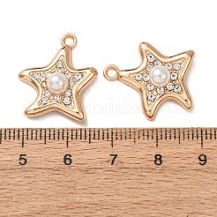 Alloy & ABS Imitation Pearl & Rhinestone Pendants&nbsp;FIND-K030-18C-G