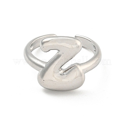 Brass Letter Open Cuff Rings for Women&nbsp;RJEW-G313-01Z-P