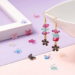 50Pcs 5 Colors Transparent Spray Painted Glass Charms&nbsp;GLAA-FP0001-12