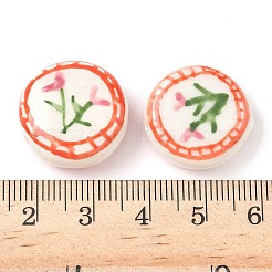 Flower Theme Handmade Porcelain Beads&nbsp;LAMP-D303-06C-01