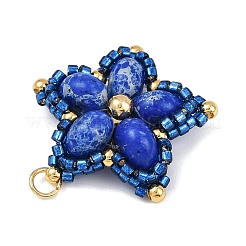 Handmade Glass Seed Beaded & Synthetic Dyed Imperial Jasper Beads Pendants&nbsp;PALLOY-MZ00752-02