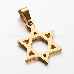 Star of David 304 Stainless Steel Pendants&nbsp;STAS-P085-10
