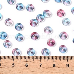 Spray Painted Transparent Glass Seed Beads&nbsp;SEED-T007-05F
