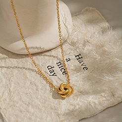 Minimalist 304 Stainless Steel Spiral Flower Pendant Necklaces for Women&nbsp;NO9171