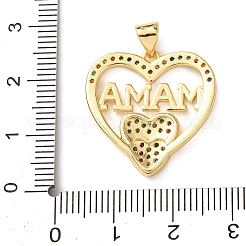 Mother's Day Charms Brass Micro Pave Colorful Cubic Zirconia Pendants&nbsp;KK-B185-01G-02