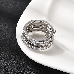 Brass Micro Pave Cubic Zirconia Finger Rings&nbsp;RJEW-P166-12P-01