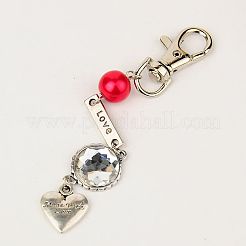 Tibetan Style Jewelry Sets for Valentine's Day: Bookmarks/Hairpins & Keychain&nbsp;SJEW-JS00506