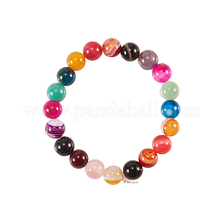 160Pcs 8 Colors Natural Striped Agate/Banded Agate Bead Strands&nbsp;G-CJ0001-47