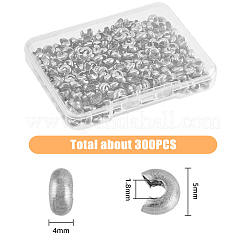 300Pcs 304 Stainless Steel Crimp Beads Covers&nbsp;STAS-HY0001-10