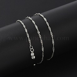 Brass Singapore Chains Necklaces for Women&nbsp;NJEW-D302-34P