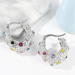 304 Stainless Steel Moon Hoop Earrings&nbsp;EJEW-A119-06P