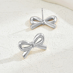 Elegant 201 Stainless Steel Bowknot Stud Earrings&nbsp;NL6502