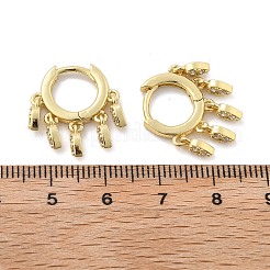 Brass Micro Pave Clear Cubic Zirconia Huggie Hoop Earrings&nbsp;EJEW-K083-45G