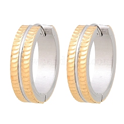 304 Stainless Steel Two Tone Hoop Earrings&nbsp;EJEW-L307-02GP