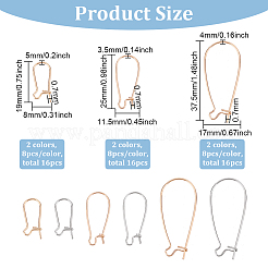 48Pcs 6 Style Brass Hoop Earring Findings&nbsp;KK-BC0009-26