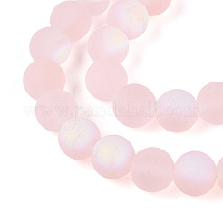 Frosted Transparent Glass Beads Strands&nbsp;GLAA-T032-T10mm-MBB10