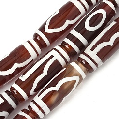 Rice Shape Tibetan Style dZi Beads Strands&nbsp;G-A269-A10-01